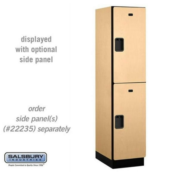 Salsbury Industries 18-22161MAP 18 in. Wide Double Tier Designer Wood Locker, Maple - 1 x 6 ft. x 21 in.