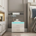 High Gloss Nightstand with RGB LED Backlight, UV Triamine Board
