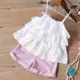 thumbnail image 5 of Mercatoo Toddler Baby Girls Summer Clothes Outfits Mesh Ruffle Camisole Tops and Ribbed Casual Shorts Girls Clothing, 5 of 8