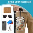 thumbnail image 6 of COEQINE Lightweight Crutch Bag Mobility Aid Bag Gold Boho Floral Butterfly Forearm Crutch Bag Pouch, Walking Stick Accessories, Lightweight, for Elbow Crutches, for Men Women, 6 of 7