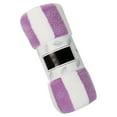 thumbnail image 2 of Cozival Thick Coral Towel, Thick Coral Fleece Striped Bath Towel - Super Soft & Highly Absorbent for Kids and Adults, Gentle on Skin, Quick Dry, Striped Bath Towel, Purple, 2 of 5
