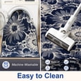 thumbnail image 4 of Findosom Runner Rug for Hallway 2x6 ft,Non-slip Machine Washable Runners Flower Floor Mats Low Pile Carpet Rug Runner with Rubber Backing for Entryway Doormat Bathroom Kitchen Laundry Room,Blue, 4 of 8
