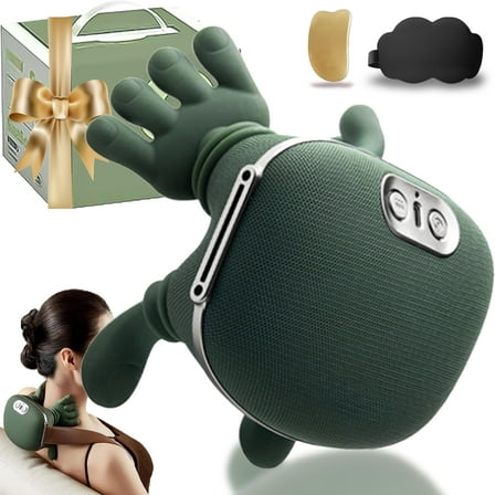 Airlandolists Hand Shoulder and Neck Massager, Siaasoo Massage Master for Shoulder, with Heat Kneading, Electric Shiatsu Back Massage, for Shoulders, Leg (1Pcs)