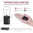 thumbnail image 5 of Luggage Padlock, 4 Digit Combination Padlock with Open Alarm, Combination Padlock with Gym Cable (2 Pieces, Black and Silver), 5 of 5