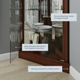 thumbnail image 3 of BELLEZE Woody Lighted Corner Curio Cabinet Tempered Glass Door 6 Shelves, Walnut, 3 of 6