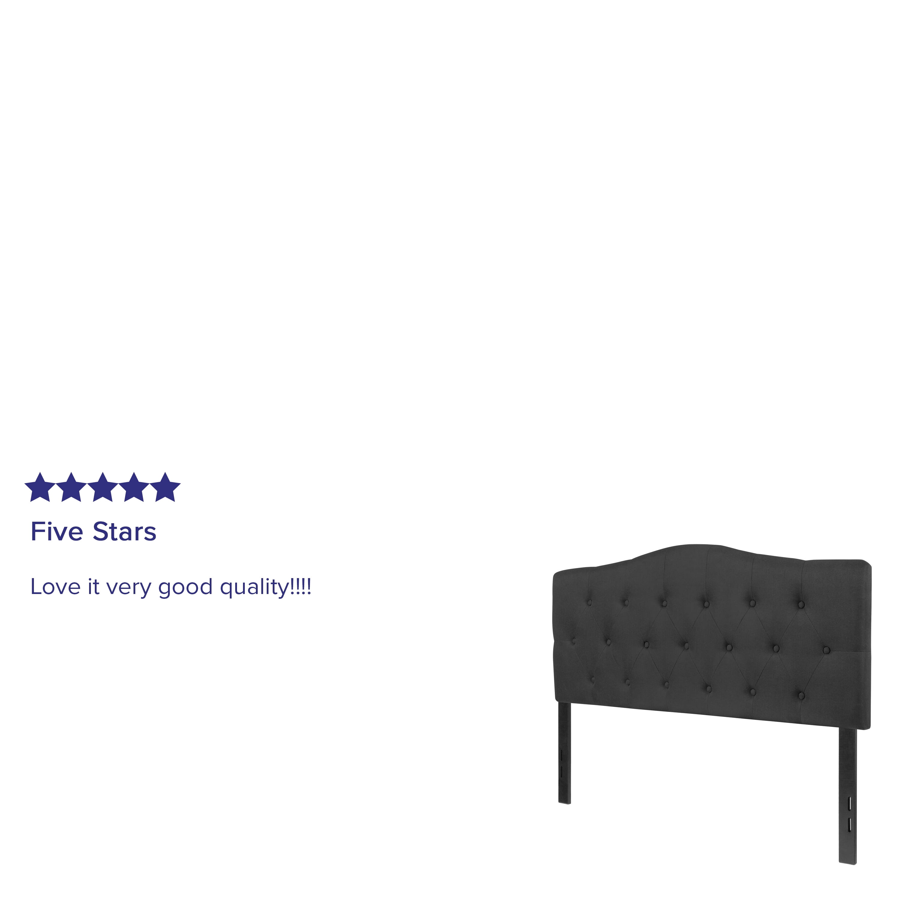 Flash Furniture Cambridge Tufted Upholstered Full Size Headboard in Black Fabric