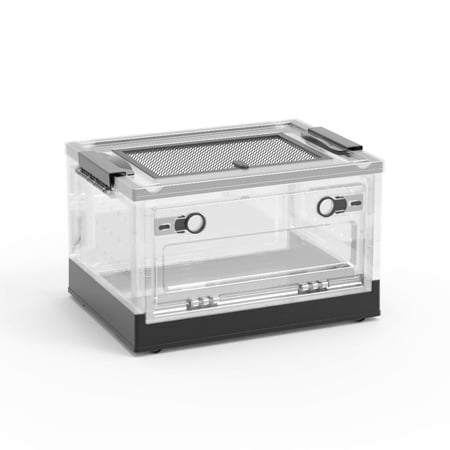Acrylic Feeding Transparen Hedgehog Box Pet Products Turtle Tank Foldable Pet Crate Hamster Box BLACK