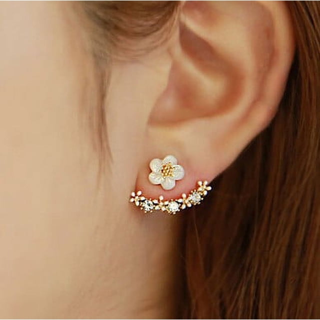 Pendientes de estilo coreano con forma de alfiler y flor de margarita, pendientes colgantes de aleación