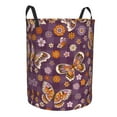 thumbnail image 2 of Balery Buffalo Plaid and Butterflys Round Laundry Basket with Handles Waterproof Freestanding Laundry Hamper for Clothes Toys in the Dorm and Family-Small, 2 of 8