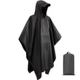thumbnail image 2 of MIASHUI Rain Poncho Multifunctional Waterproof Raincoat with Hood for Adult,Black,One Size, 2 of 6