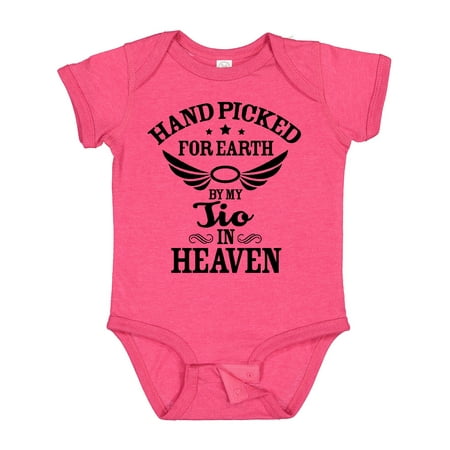

Inktastic Handpicked for Earth by My Tio in Heaven with Angel Wings Gift Baby Boy or Baby Girl Bodysuit