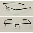thumbnail image 2 of Slim Lightweight Rectangular Half Rimless Reading Glasses - AR Coating Reader - TR90 Flexible Temple - Anti Reflective, 2 of 3