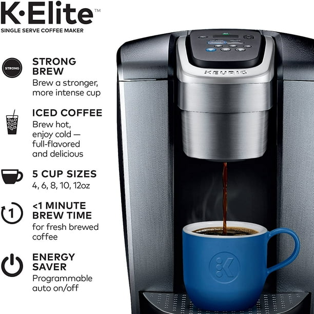 Keurig K-Elite Coffee Maker, Single Serve K-Cup Pod Coffee Brewer, With Iced  Coffee Capability, Brushed Silver - Walmart.com