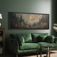 thumbnail image 3 of Large Framed Canvas Print Enchanted Forest MoonlightWall Art Decorative Ready to Hang Painting for Living room Bedroom 60x20 inches Black Frame, 3 of 9