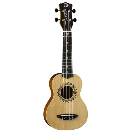 Luna 4-String Mahogany Body Uke Vintage Spruce Soprano- Satin Natural (UKE VSS)