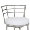 thumbnail image 3 of Armen Living Viper 26" Faux Leather Counter Stool in White/Stainless Steel, 3 of 3