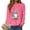 Hot Pink, variant on larppty Cute Gnomes Print Sweatshirt for Women Fall Christmas Graphic Party Crewneck Tops （Light Gray, XXL）