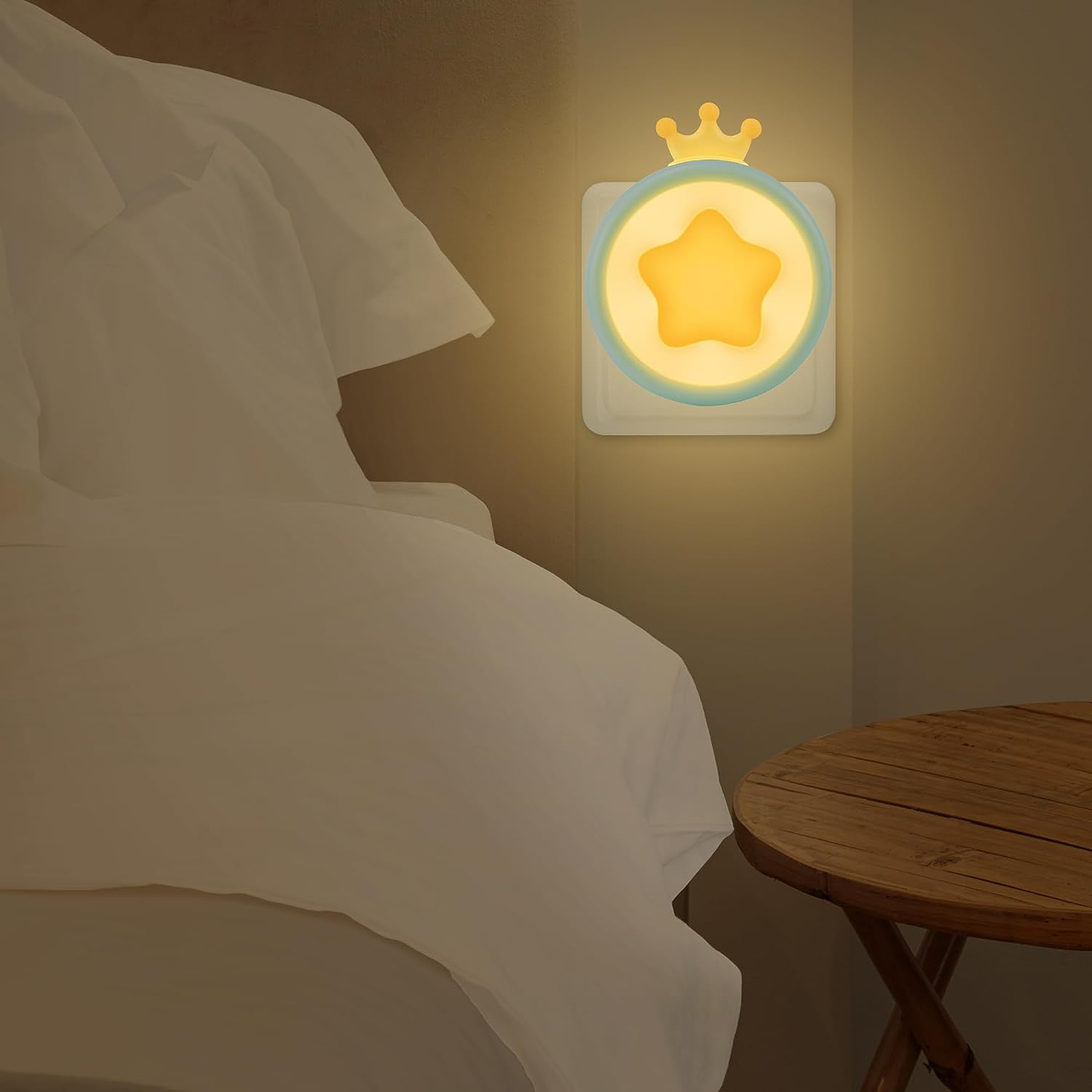 Children's Night Light Electric Socket, Set of 3 Baby Wall Night Lamp, LED Star Wall Lamp, Girl's Bedroom Decoration, Maternity Birth Light, Newborn Boy Gift