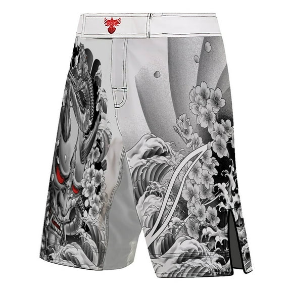 Raven Fightwear Men's Irezumi 3.0 MMA Shorts BJJ White