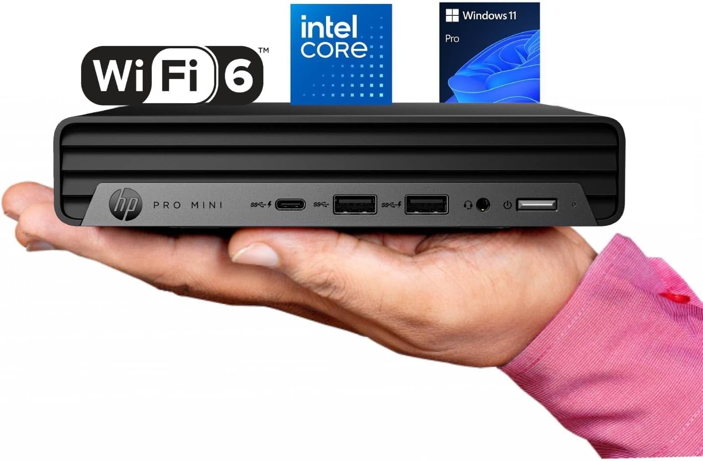 HP Pro 400 G9 Mini PC Desktop Computer, Intel CPU, 32GB DDR5 RAM, 1TB PCIe SSD, Triple 4K Display Support, USB-C, Ultra-Quiet Design, Bluetooth 5.2, WiFi 6, Keyboard and Mouse, Windows 11 Pro
