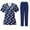 #+004Navy, variant on Hogleaql Uniforms Scrubs Set for Women Round Neck Tooth Printed Short Sleeve Jogger Suits with Pocketss Nurse Tops & Cargo Pant 2025 Nurse Uniform Casual Workwear Sets Gray XL