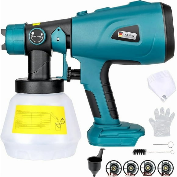 Vaporisateur de Peinture Sans Fil pour Bosch Batterie 18v, Pistolet de Pulvérisation, Vaporisateur de Peinture 200W pour Intérieur et Extérieur de la Maison, Peinture de Maison (Pile Non Incluse)