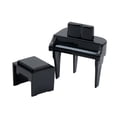 thumbnail image 3 of Piano de casa de muñecas, instrumento musical, modelo micropaisaje para sala de música, teclado Negro, 3 of 9