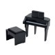 thumbnail image 3 of Piano de casa de muñecas, instrumento musical, modelo micropaisaje para sala de música, teclado Negro, 3 of 9