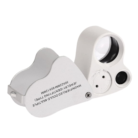 Jeweller's Magnifying Glass 30 x 60 Illuminated Loupe Jewellery Magnifying Glass with LED Light for Gemstones