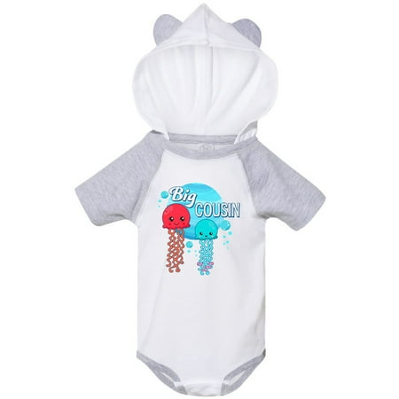 

Inktastic Big Cousin cute jellyfish Gift Baby Boy or Baby Girl Bodysuit