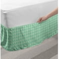 thumbnail image 2 of Mint Bed Skirt, Symmetrical Half Cut Squares with Triangles Retro Style Checkered Pattern, Elastic Bedskirt Dust Ruffle Wrap Around for Bedding Decor, 4 Sizes, Mint and Almond Green, by Ambesonne, 2 of 2