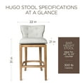 thumbnail image 5 of Open Box Maven Lane Hugo Tufted-Back Swivel Stool, Weathered Oak, Bar Height, 5 of 6