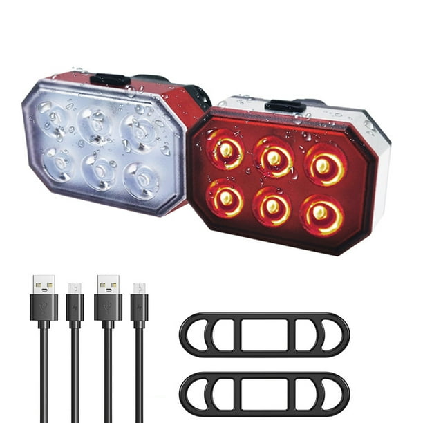Juego de lámparas para bicicleta Juego de luces de bicicleta recargables por USB Luz de bicicleta de TOMSHOO Juego de lámparas para bicicleta