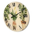 thumbnail image 3 of Designart 'Houseplant Peace Lily In Terra Cotta and Monstera' Farmhouse Wood Wall Clock, 3 of 5