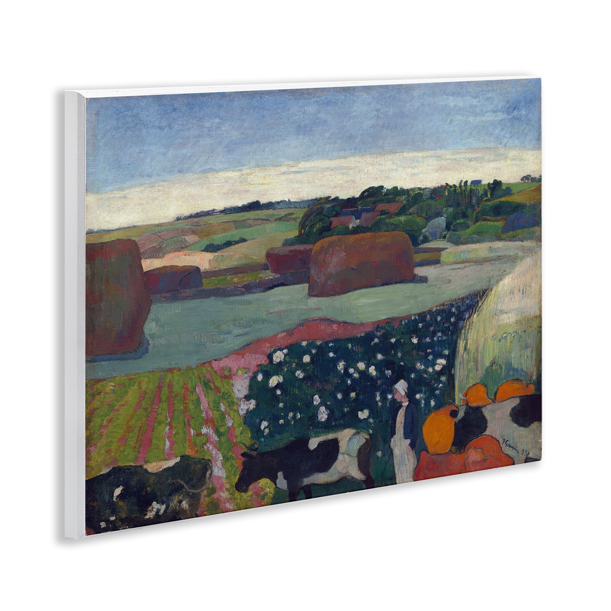 Stupell Industries Classic Haystacks in Brittany Landscape & Nature Painting Unframed Art Print Wall Art, 14 x 11