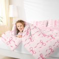 thumbnail image 3 of Manfei Ribbon Bow Tie E Personalized Initial Bedding Comforter Set 7 Pieces for Kids Girls,Teens Vintage Polka Dots Full Bedding Set,Pink Reversible,Ultra Soft Home Decor, 3 of 7