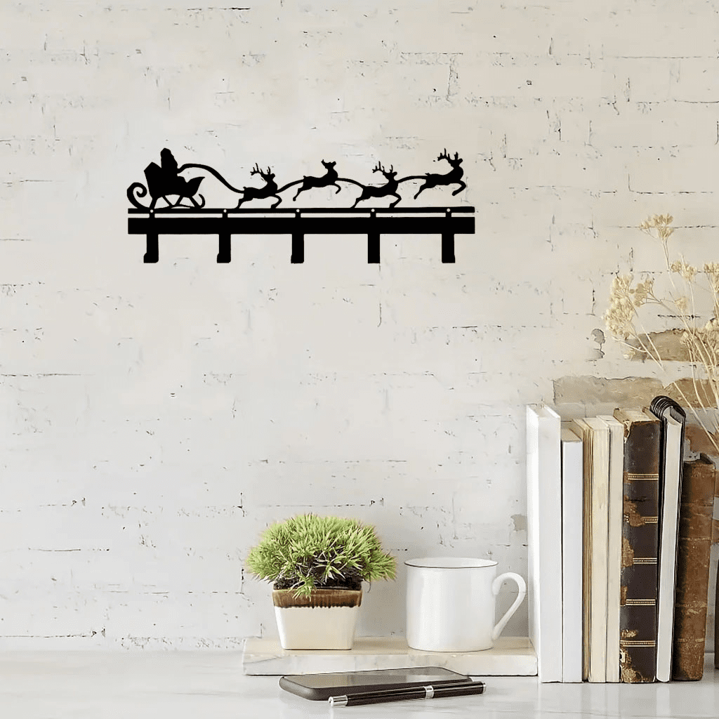Metal Christmas Silhouette Key Hooks Dual Function Bag Key Organizer