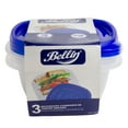thumbnail image 3 of Bellin Food Storage Containers with Blue Lids, 850mL, Set of 3, Clear, 3 of 3