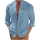 thumbnail image 2 of pstuiky camisa de manga larga para hombre, Camisa informal de moda para hombre, con cuello en V y mangas, transpirable tops de invierno para hombre l, 2 of 6