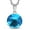 Blue, variant on Stainless Steel Silver-Tone Multicolor CZ Solitaire Statement Pendant Necklace, 18"