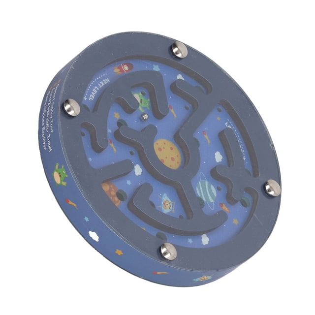 Juego de laberinto de equilibrio de doble cara, educativo, redondo, portátil, bola de madera, rompecabezas, juego de mesa para niños, cielo azul