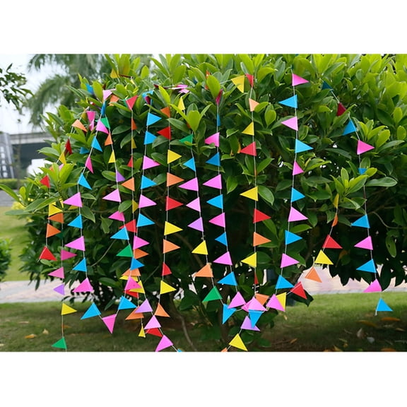 Homoyoyo Multicolor Party Banner Gar Paper Flags Decoration for Wedding and Birthday