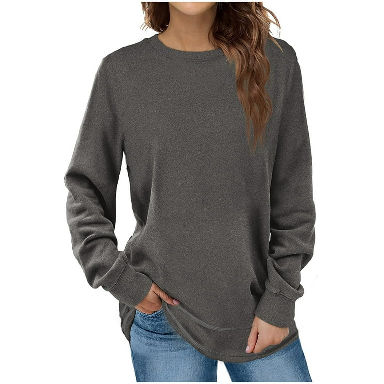 Bakterie Verdensvindue Svare ZHAGHMIN Bulk Tshirts Women Womens Sweatshirt Loose Casual Long Sleeve  Round Neck Solid Color Autumn Winter Shirts Tops Sweatshirts Plain Long  Sleeve T Shirt Women In A Pack Long Sleeves Shirts Wome -