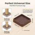 thumbnail image 5 of 2.5x2.5 inch Square Rubber Furniture Caster Cups, NOGIS Anti-Sliding Furniture Pads Bed Stopper Floor Protectors with Grip - Protect Any Flooring (Brown), 5 of 7