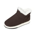 thumbnail image 2 of SYMOID Womens Coffee Faux Faux Fur Lined Ankle Boots - Warm Slip on insulated Cold Weather Footwear with Cozy Padded Sole for indoor Outdoor Casual Wear,Size 42, 2 of 9