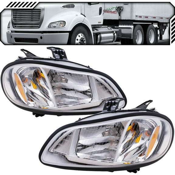 EPIC LIGHTING OE Style Halogen Headlights Assembly Replacement for FREIGHTLINER 04-12 M2 Business Class 02-06 M2 100 02-19 M2 106 03-19 M2 112 [ FL2502105 FL2503105 A0675732004 A0675732005 ] Pair