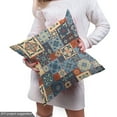 thumbnail image 4 of Ambesonne Moroccan Fabric by the Yard Upholstery, Tunisian, 2 Yards, Dark Orange Slate Blue, 4 of 4