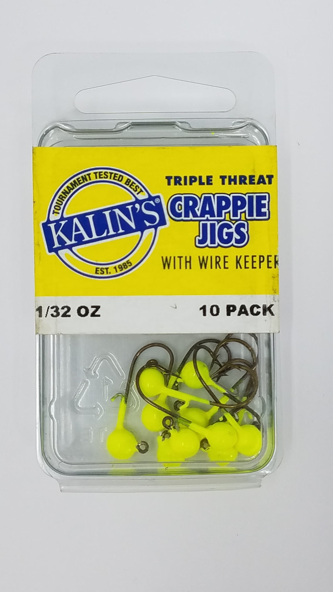 Kalin's Freshwater Triple Threat Fishing Jig Chartreuse 1/32 oz. 10ct Lake