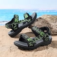 thumbnail image 2 of Wagiet64; Big Boys' Shoes Skid-Resistant Sport Sandals, Open Toe, Flat Heel, Green, 11-11.5 Years, 2 of 8