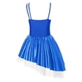 thumbnail image 4 of CHICTRY Kids Girls Shiny Sequin Ballet Jazz Dance Dress Asymmetrical Metallic Tulle Skirt Leotard Dress Royal Blue 6, 4 of 7